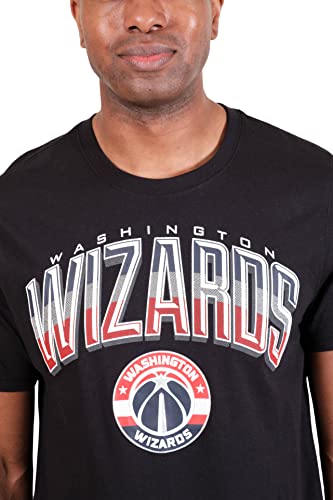 Ultra Game -NBA Washington Wizards Mens Arched Plexi Short Sleeve Tee Shirt, Black, Large