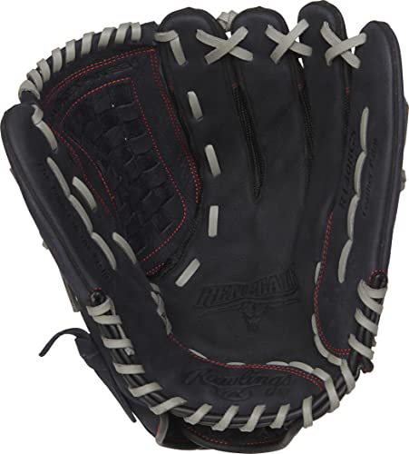 Rawlings Renegade 14' Softball, FB/Basket R140BGS-6/0 Gloves, Right Hand Throw, Black/Grey