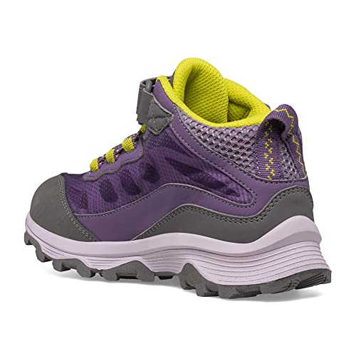 Merrell Moab Speed Mid Alternative Closure Waterproof Hiking Boot, Grape Cadet, 5 US Unisex Big Kid
