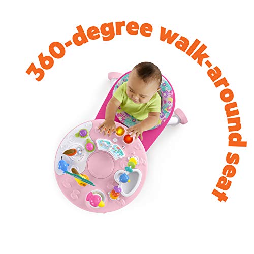 Bright Starts Around We Go 2-in-1 Walk-Around Baby Activity Center and Table, Tropic Coral, Ages 6 Months+