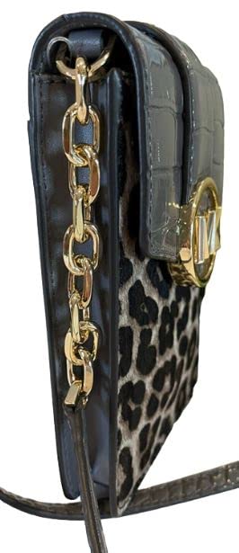 Michael Kors Carmen Small Logo Smartphone Crossbody Bag (Heather Gray Multi)