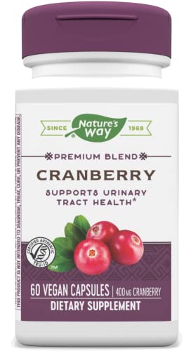 Nature's Way Premium Blend Cranberry, Urinary Tract Health Support*, 400mg Per Serving, 60 Capsules