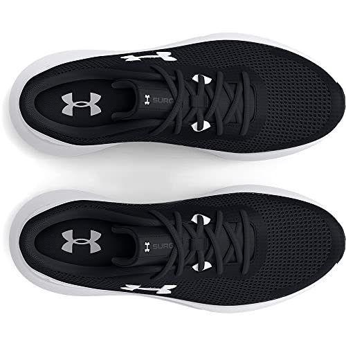 Under Armour Men's Surge 3 Road Running Shoe, Black (001)/White, 9