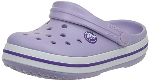 8 Toddler Crocs Unisex-Child Crocband Clogs (Todder Shoes), Lavender/Neon Purple