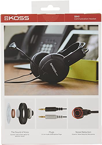 Koss SB40 Computer Headset with Microphone, Black