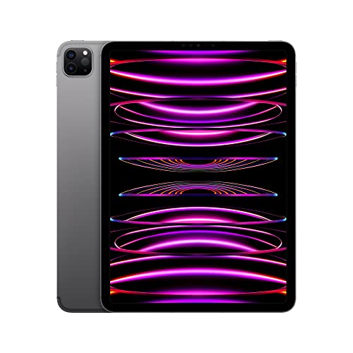 Apple iPad Pro 11-inch (4th Generation): with M2 chip, Liquid Retina Display, 128GB, Wi-Fi 6E + 5G Cellular, 12MP front/12MP and 10MP Back Cameras, Face ID, All-Day Battery Life – Space Gray