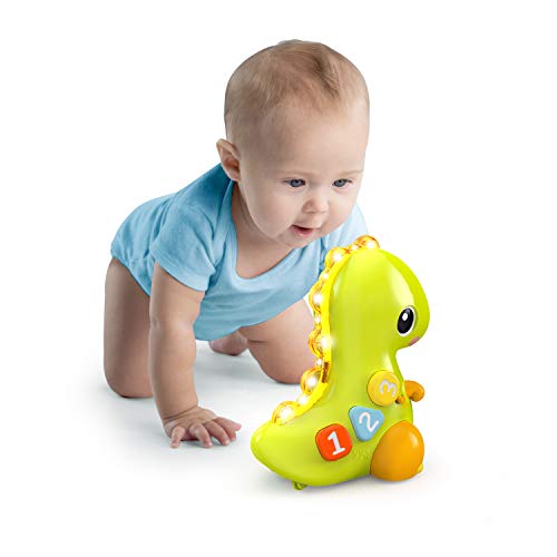 Bright Starts Go, Go, Dino Crawl and Count Activity Toy for Infants - Rolls, Lights Up, Plays Music and More, Ages 6 Months+