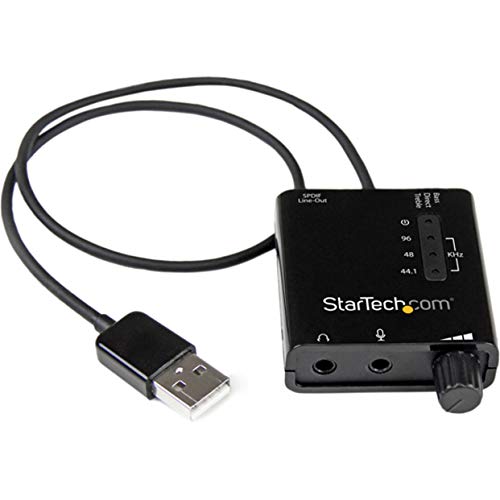 StarTech.com USB Sound Card w/ SPDIF Digital Audio and Stereo Mic – External Sound Card for Laptop or PC – SPDIF Output (ICUSBAUDIO2D),Black 0.6' x 1.8'