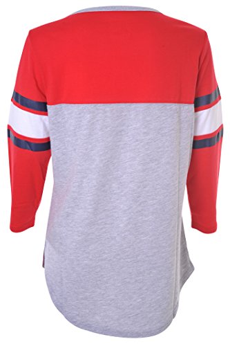 Large Ultra Game NBA Washington Wizards Womens T-Shirt Raglan Baseball 3/4 Long Sleeve Tee Shirt, Team Color