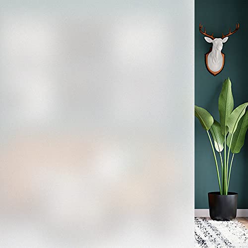 HIDBEA Frosted Window Privacy Film - Non Adhesive Static Cling glass Stickers Sun UV Blocking Heat Control Door Covering Decals for Home Office, 17.5 x 78.7 Inch