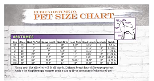 Rubie's Pet - Party Supplies, Brown, XL Neck 20 Girth 27 Back 28 US