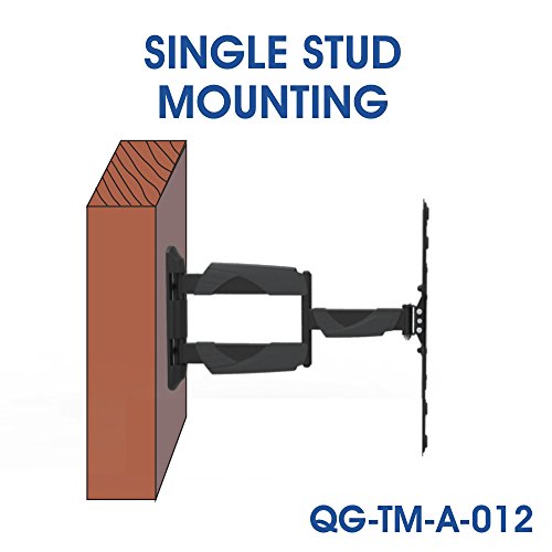 QualGear Qg-TM-A-012 Universal Ultra Slim Low Profile Articulating Wall Mount for 23-55 Inches LED TVs, Black [UL Listed]