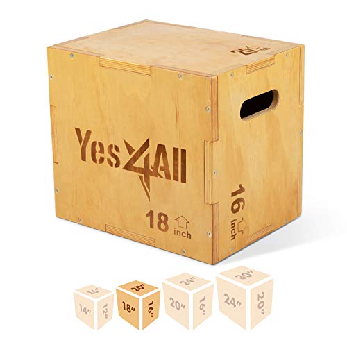 Yes4All Wooden Plyo Box - 20x18x16'