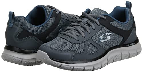 Skechers Men's Track Scloric Oxford, Gray/Navy, 6.5 M US