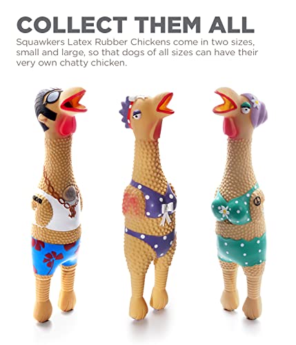 Charming Pet Squawkers Henrietta Latex Rubber Chicken Interactive Dog Toy, Large