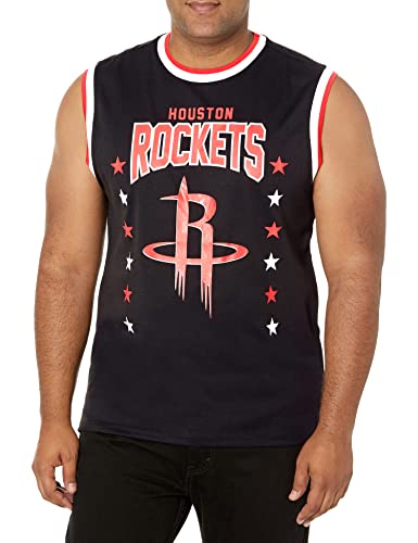 Ultra Game NBA Houston Rockets Mens Jersey Sleeveless Muscle T-Shirt, Black, Large