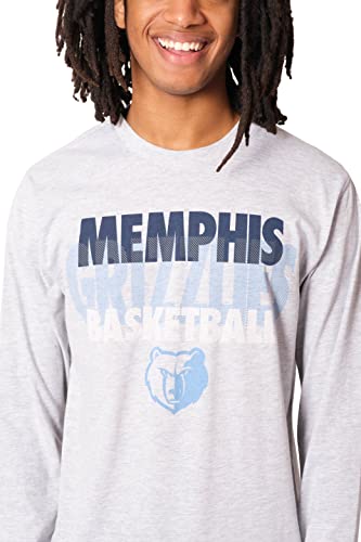 Ultra Game NBA Memphis Grizzlies Mens Supreme Long Sleeve Pullover Tee Shirt, Heather Gray, Medium