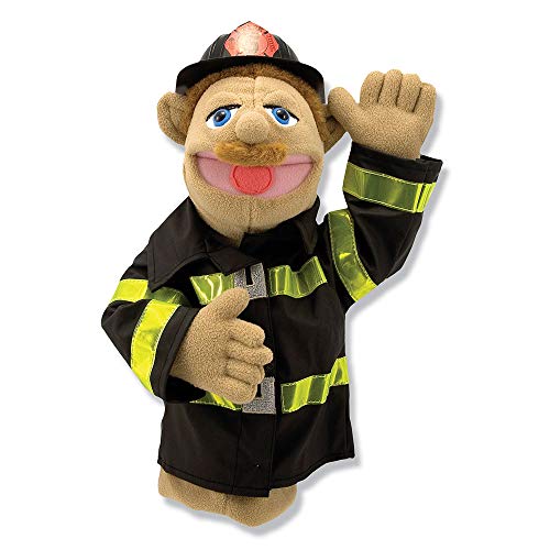 Melissa and Doug Rescue Puppet Set - Police Officer and Firefighter - Soft, Plush Puppets For Kids Ages 3+