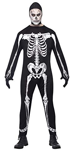 Smiffys mens Skeleton Adult Sized Costume, Black, M - US Size 38 -40