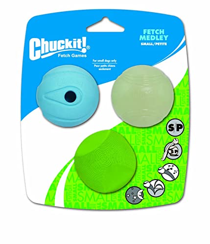ChuckIt! Dog Fetch Ball Medley Trio, Small, 3 Pack