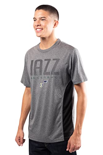 Ultra Game NBA Utah Jazz Mens Active Tee Shirt, Charcoal Heather, Small