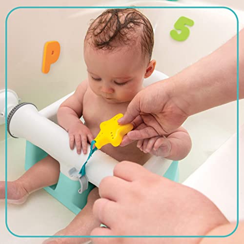 Summer My Bath Seat with Toys – Baby Bathtub Seat for Sit-Up Bathing with Backrest Support, Plus Fun Bath Toys – Easy to Set-Up, Remove, and Store, with Secure Suction Cups, Mint, 4 Piece Set