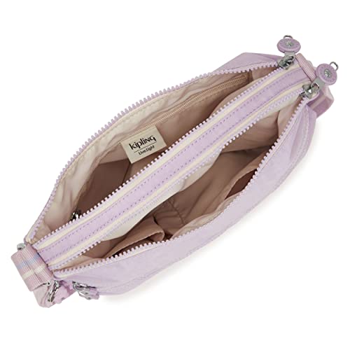 Kipling Women’s Alvar Crossbody, Super Light, Durable Messenger, Nylon Shoulder Bag, Gentle Lilac