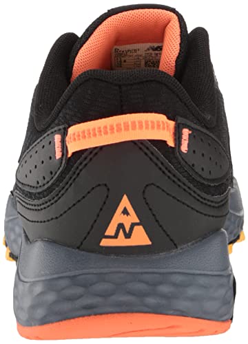 New Balance Men's 410 V7 Trail Running Shoe, Black/Grey/Orange, 8