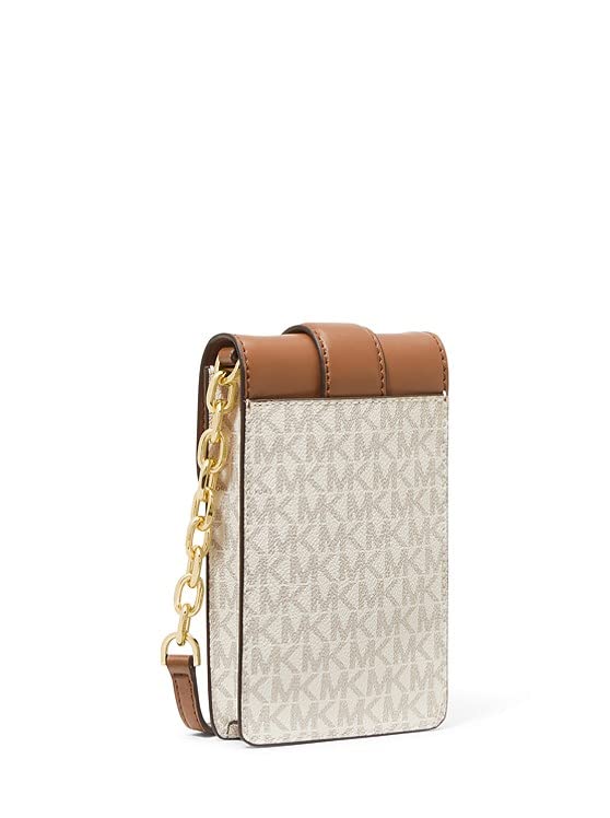 MICHAEL KORS Carmen Small Logo Smartphone Crossbody Bag (Vanilla Acron)