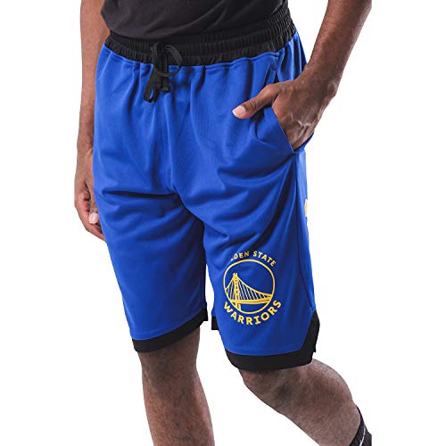 Ultra Game NBA Golden State Warriors - Stephen Curry Mens Active Mesh Basketball Short, Team Color, X-Large
