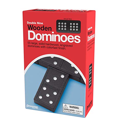 Pressman 1621-12 Double Nine Wooden Dominoes, 5'