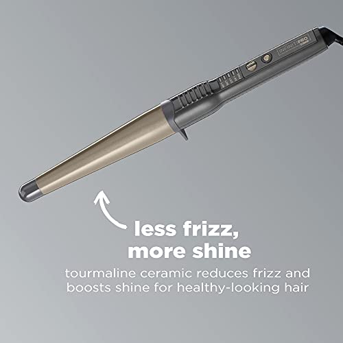 INFINITIPRO BY CONAIR Tourmaline Ceramic 1 1/4-Inch to 3/4-Inch Curling Wand, Tapered wand produces beachy waves