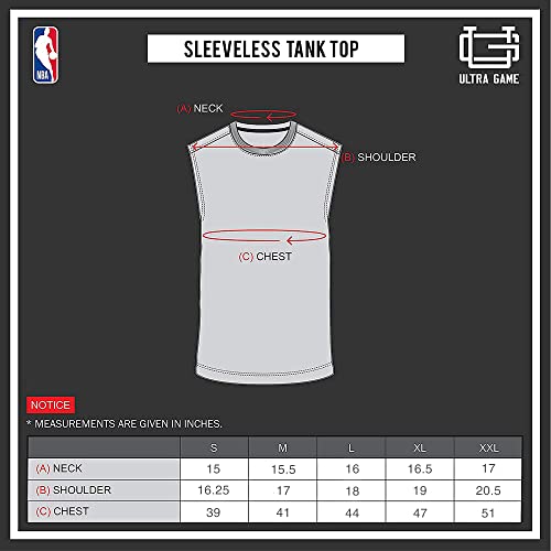Ultra Game NBA Men's Sleeveless Jersey Tank Top Active Tee Shirt Black Small