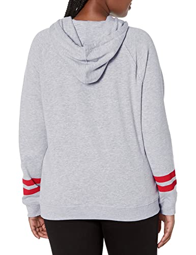 Ultra Game NBA Atlanta Hawks Womens Soft Fleece Pullover Hoodie Sweatshirt With Varsity Stripe, Heather Gray, Small