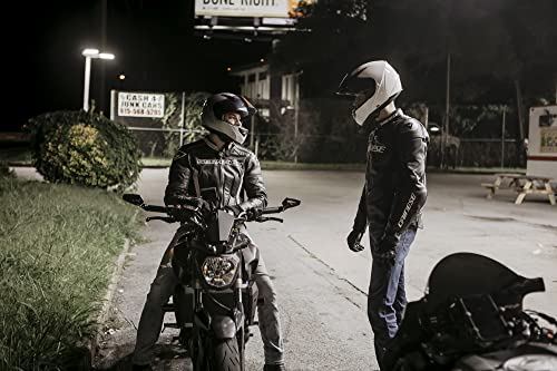 VCAN VX Lightweight Full Face Motorcycle Street Bike Helmet with Extra Tinted Visor DOT and ECE 22.05 Approved (Gloss Black Stream Red, Large)