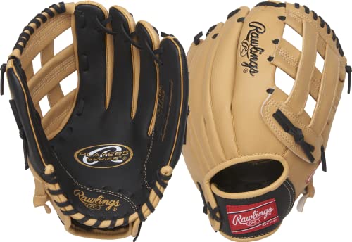Rawlings Players Series Youth Tball/Baseball Glove (Ages 5-7) , Camel/Black, 11.5'
