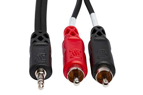 Hosa CMR-203 3.5 mm TRS to Dual RCA Stereo Breakout Cable, 3 Feet