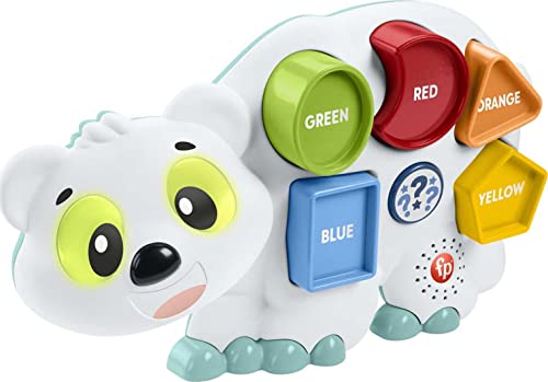 Fisher-Price Linkimals Toddler Learning Toy Puzzlin’ Shapes Polar Bear With Interactive Lights and Music For Ages 18+ Months, Multicolor