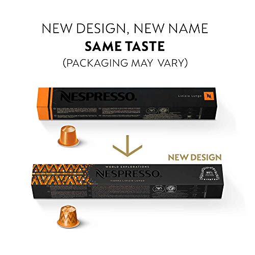 Nespresso Capsules OriginalLine, Vienna Linizio Lungo, Mild Roast Coffee, 50 Count Coffee Pods, Brews 3.7 Ounce (ORIGINAL LINE ONLY)