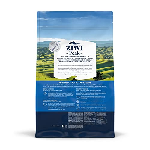 ZIWI Peak Air-Dried Dog Food – All Natural, High Protein, Grain Free and Limited Ingredient with Superfoods (Lamb, 2.2 lb)