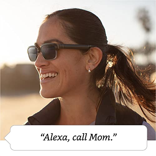 Echo Frames (2nd Gen) | Smart audio glasses with Alexa | Quartz Gray with black sunglass lenses