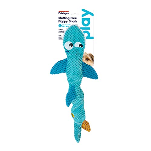 Petstages Stuffing-Free Floppy Shark Plush Dog Toy, Large