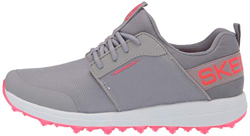 Skechers womens Max Golf Shoe, Gray/Coral Sport, 7 US