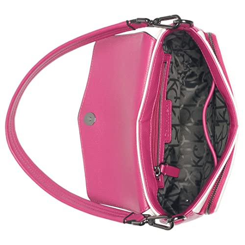 Calvin Klein Ava Novelty Demi Shoulder Bag, Raspberry Multi Perf Logo