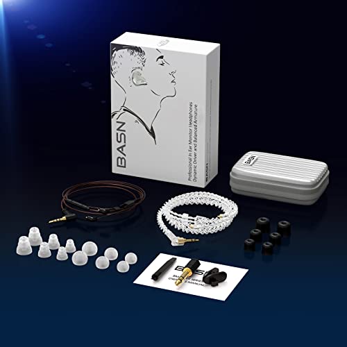 BASN Bmaster Triple Drivers in Ear Monitor Headphone with Two Detachable Cables Fit in Ear Suitable for Audio Engineer, Musician (Grey)