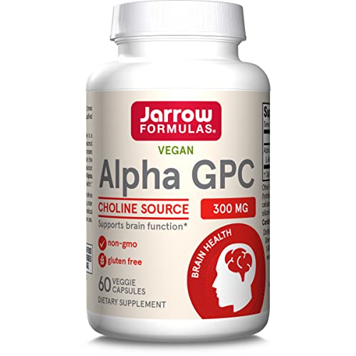 Jarrow Formulas Alpha GPC 300 mg - 60 Veggie Capsules - Supports Brain Function - Up to 60 Servings (Packaging May Vary)