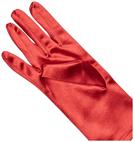 Leg Avenue Women's Satin Wrist Length Gloves, Red, One Size