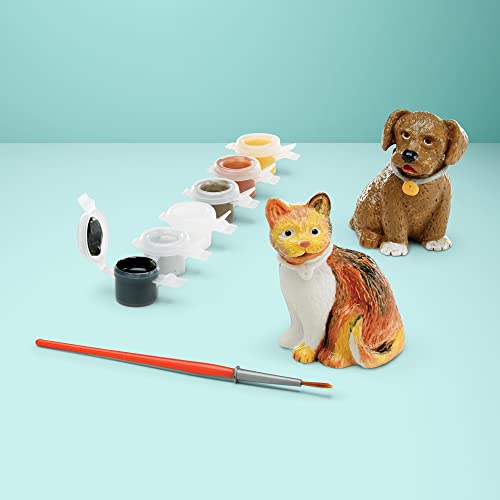 Melissa and Doug Created by Me! Pet Figurines Craft Kit (Resin Dog and Cat, 6 Paints, Paintbrush)