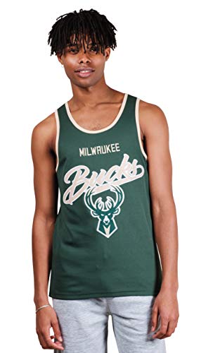 Ultra Game NBA Milwaukee Bucks Mens Jersey Tank Top Mesh Sleeveless Muscle T-Shirt, Team Color, Large