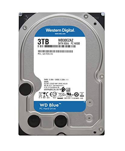 Western Digital 3TB WD Blue PC Internal Hard Drive HDD - 5400 RPM Class, SATA 6 Gb/s, 256 MB Cache, 3.5' - WD30EZAZ